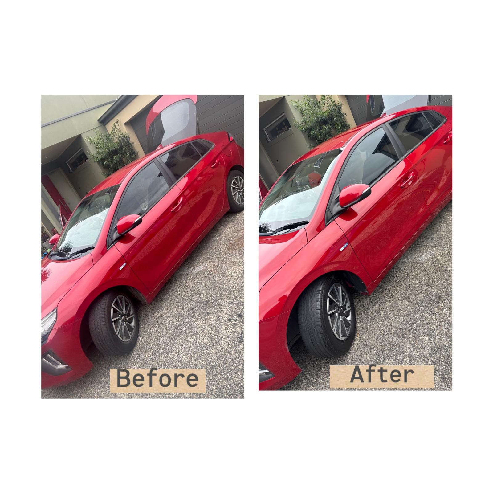 Before and after detailing result