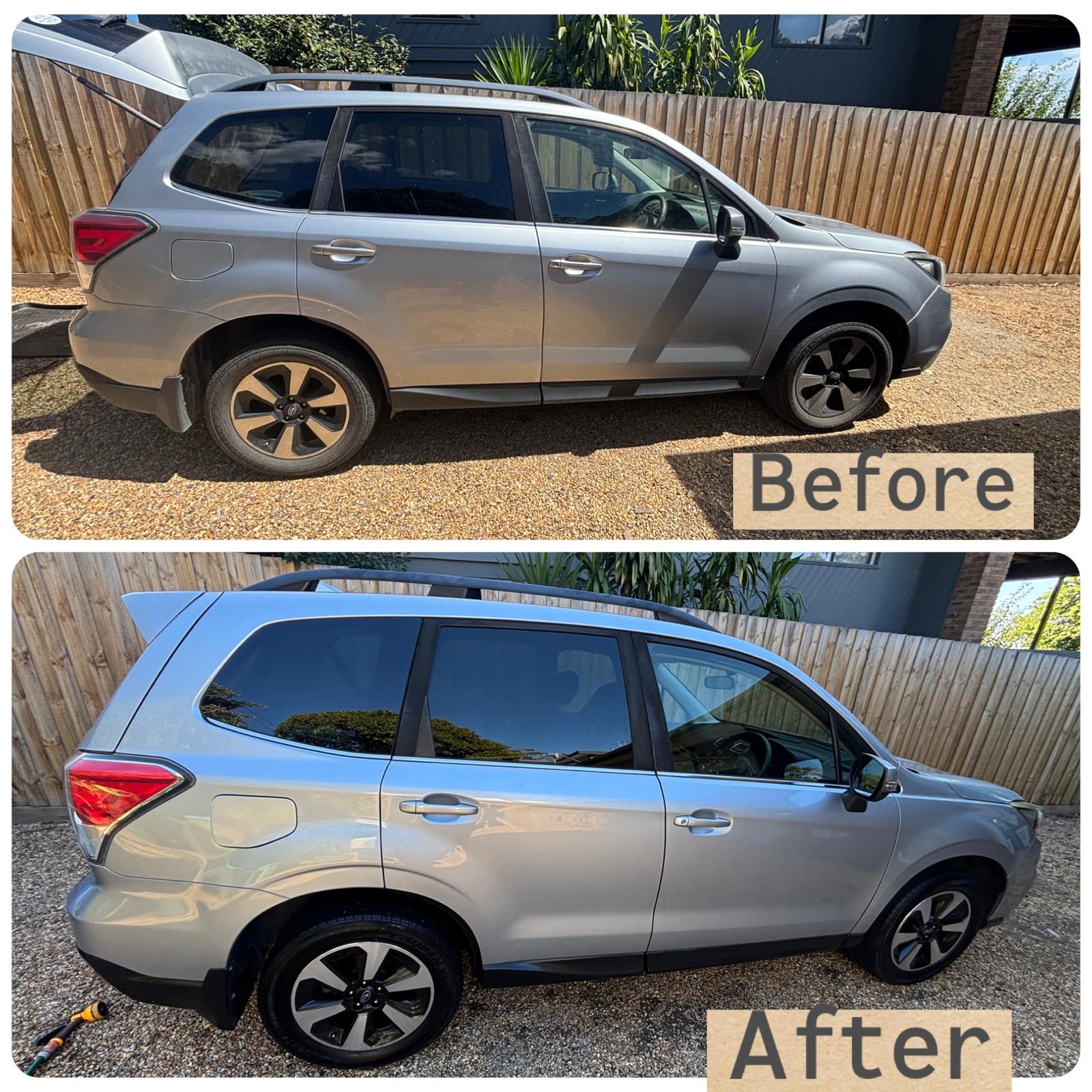 Before and after detailing result