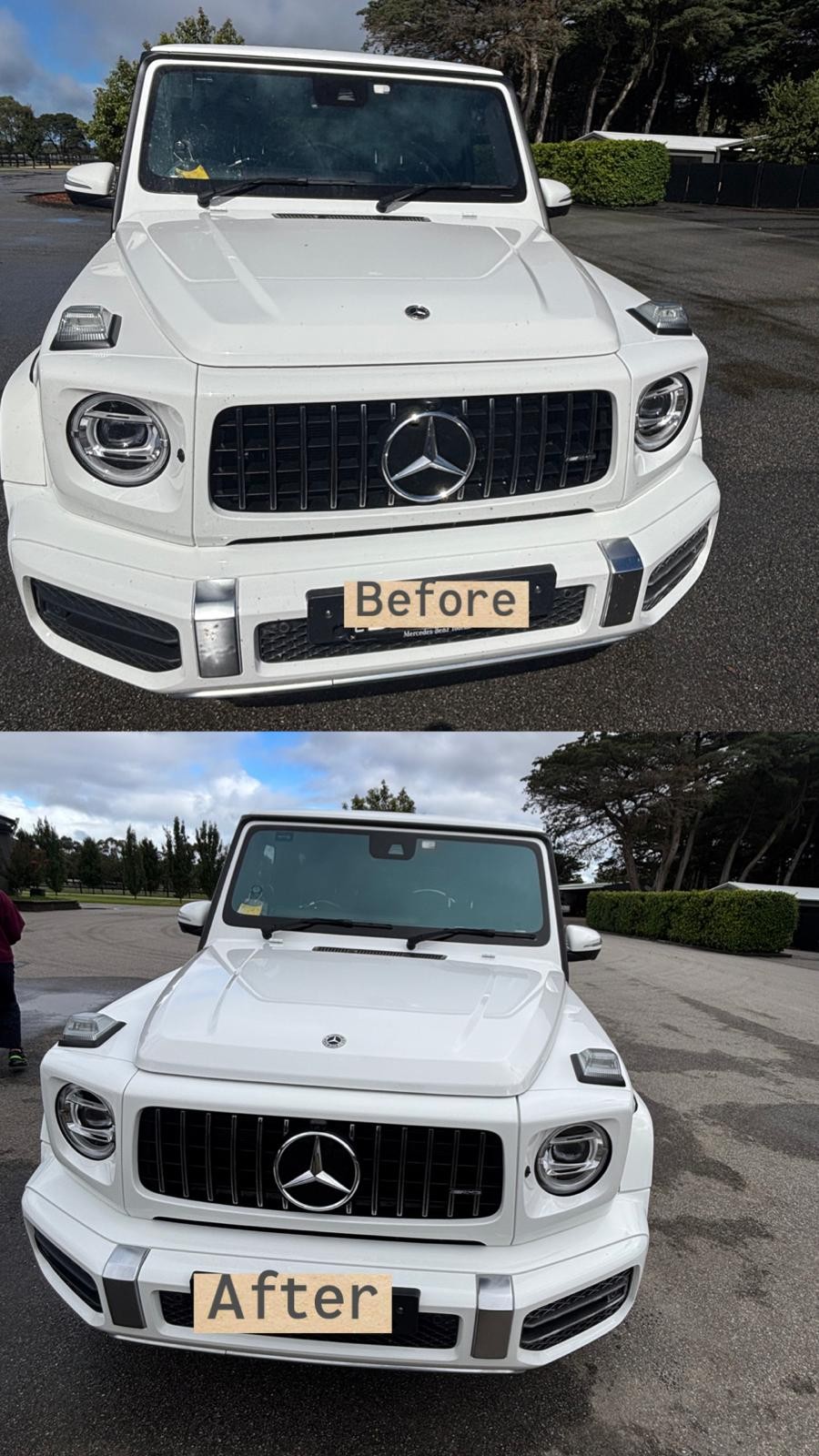 Before and after detailing result